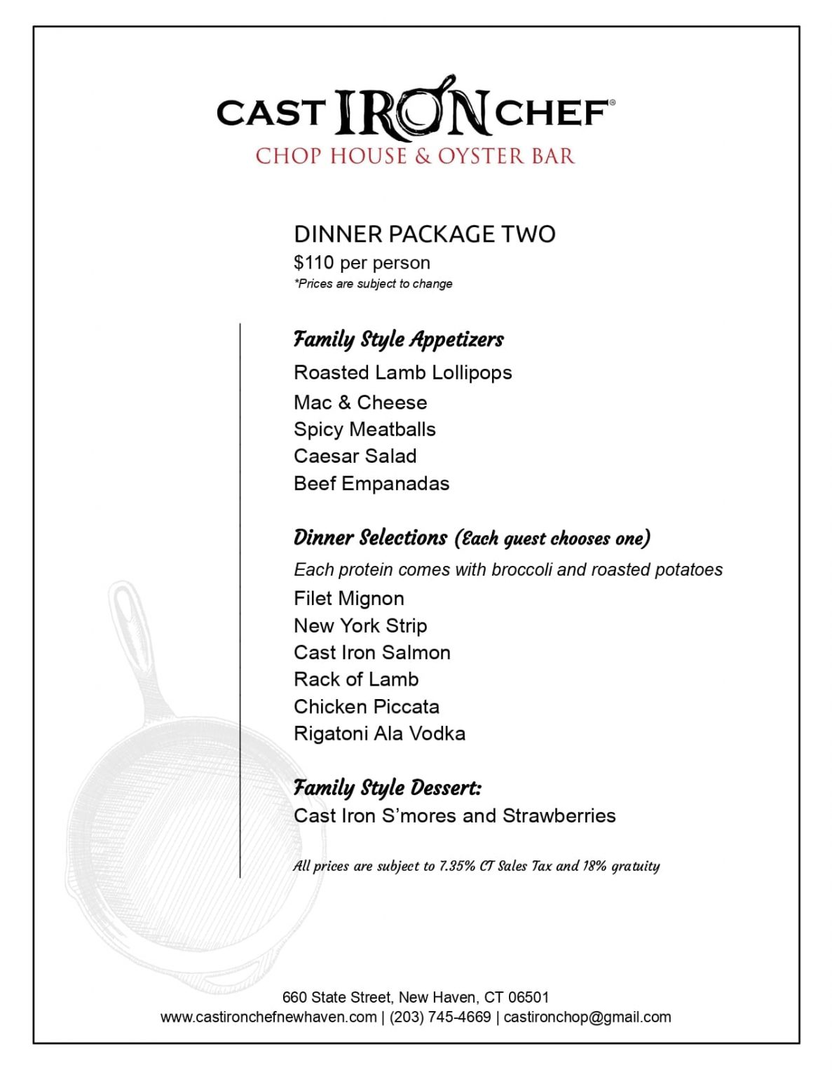 Private Events The Cast Iron Chef Chop House & Oyster Bar