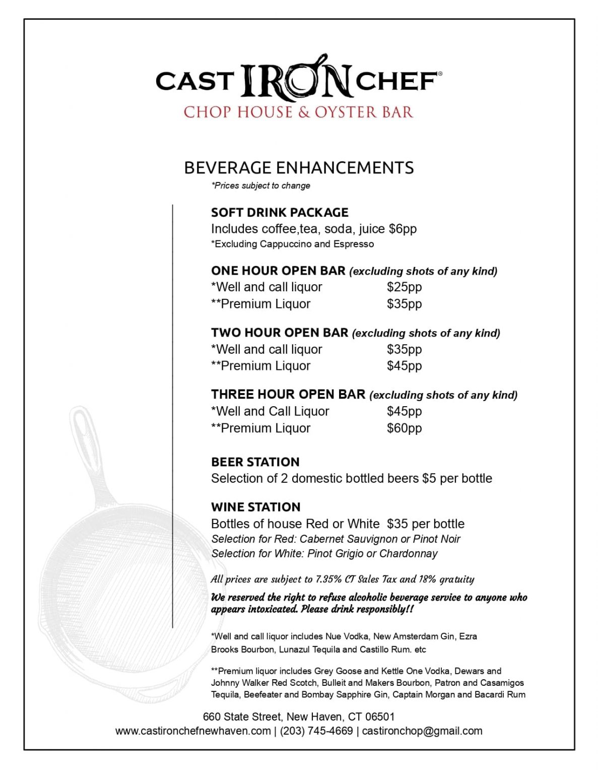 Private Events The Cast Iron Chef Chop House & Oyster Bar